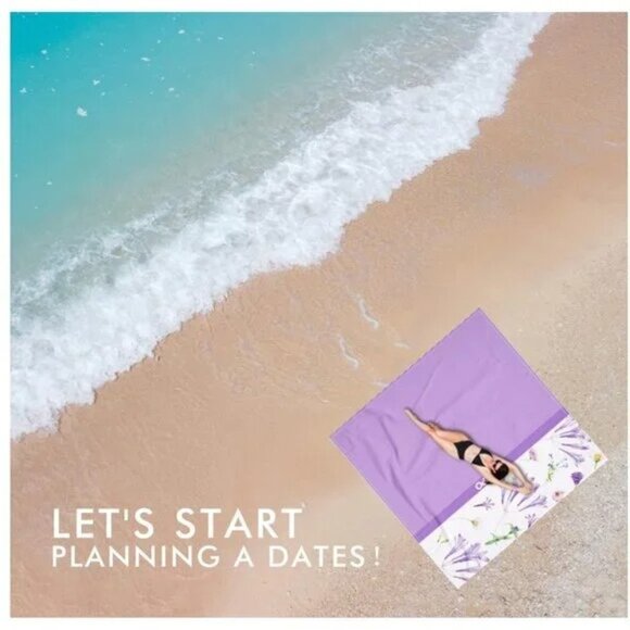 Big Beach Blanket for 1-4 adults Sandproof Waterproof 79"x79" - Picture 3 of 6